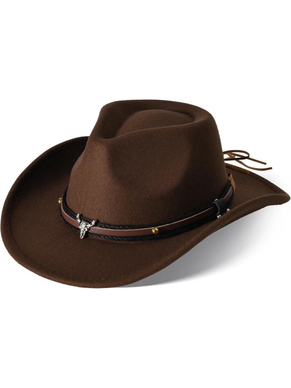 Women's Black 9 Western Cowgirl Hats Felt Fedora Hat Chapeau Halloween Costume